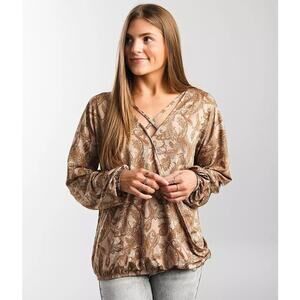 Buckle Daytrip Paisley Surplice Top Size XXL Boho Whimsical Gypsy Plus Size